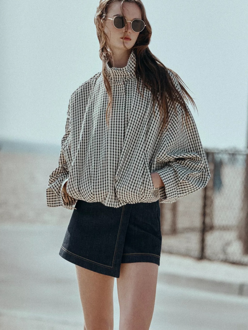 Zara PLAID BOMBER JACKET